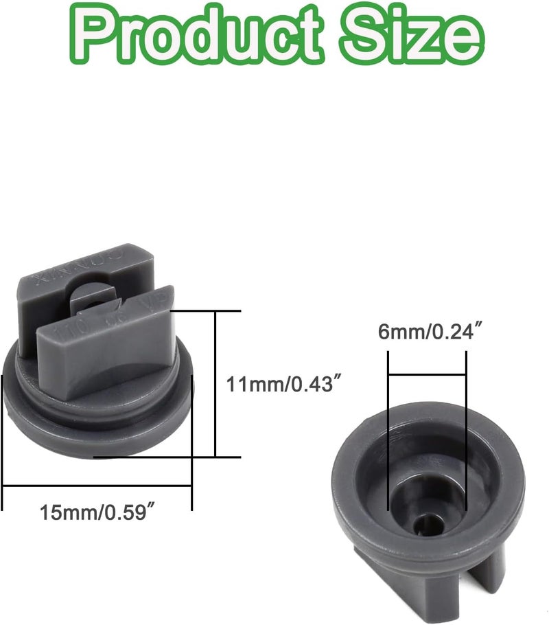 Tayffency 10 PCS Flat Fan Spray Tip 110 Degree Plastic Nozzle for Agricultural, Cleaning, Cooling (Grey), Gray - Image 2